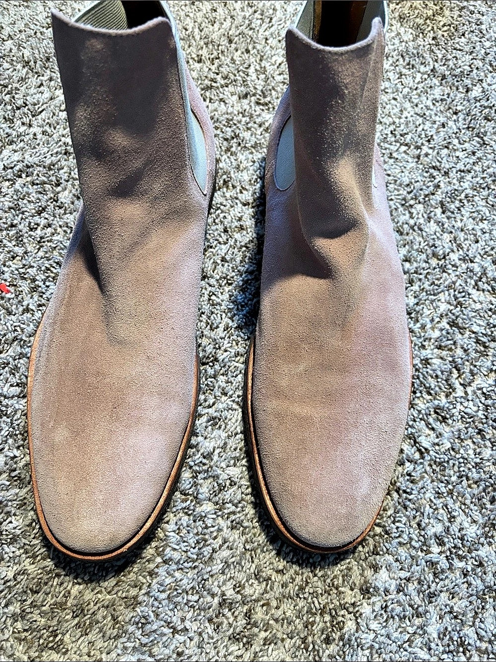 Suede Chelsea Ankle Boots in Pink